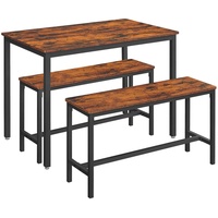 VASAGLE Sitzgruppe, schwarz Holz, Metall, 3-teilig