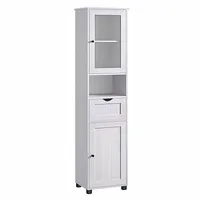 VASAGLE Badschrank weiß 40,0 x 30,0 x 165,0 cm