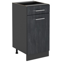 Vicco Küchenunterschrank, Schwarz Anthrazit 40 cm ohne Arbeitsplatte