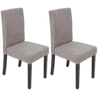 MCW 2er-Set Esszimmerstuhl Stuhl Küchenstuhl Littau ~ Textil, grau,
