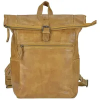 Bear Design Rucksack Leder Damen Herren Rolltop Daypack Kurierrucksack