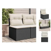 VidaXL Gartenlounge, 10-tlg. Garten-Lounge-Set mit Kissen Schwarz Poly Rattan