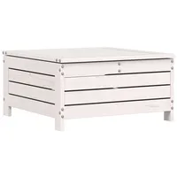 VidaXL Gartenhocker mit Kissen Weiß Massivholz Kiefer