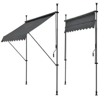 Pro.tec Klemmmarkise Stem 150x120x220-309 cm Grau