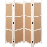 MCW Paravent Raumteiler Trennwand Sichtschutz, Pinnwand Kork ~ braun,