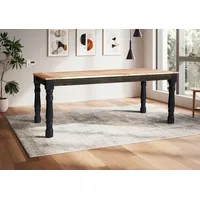 Main Möbel Esstisch 200x100cm 'Mumbai' Mango natur & schwarz