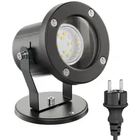 Ledscom.de Außenstrahler Edelstahl 13,5 cm inkl. LED GU10 Lampe