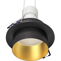 Ledscom.de Deckeneinbaurahmen KRON, rund, schwarz/gold matt, inkl. GU10 LED