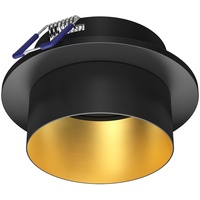 Ledscom.de Deckeneinbaurahmen KRON, rund, schwarz/gold matt