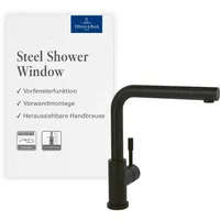 Villeroy & Boch Steel Shower Window Einhebelmischer Schwarz Matt