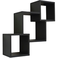 Mein-regal Wandregal Schwarz Connect Bücherregal Holz Hängeregal Schweberegal LxTxH: