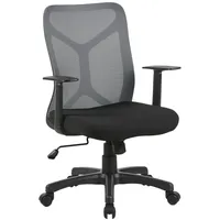 ByLIVING Chefsessel Bone/Kunststoff schwarz/Mesh grau-schwarz/Wippmechanik/Bürostuhl/Höhenverstellung/gebremste Sicherheitsdoppelrollen/B 61,5, H 91-98,5,