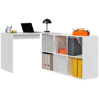 Mokebo Eckschreibtisch, Weiß, 112x77x54 cm, Arbeitszimmer, Schreibtische, Eckschreibtische