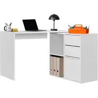 Mokebo Eckschreibtisch Weiß, 112x77x54 cm, Arbeitszimmer, Schreibtische, Eckschreibtische