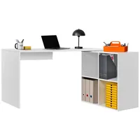Mokebo Eckschreibtisch Weiß, 145x77x65 cm, Arbeitszimmer, Schreibtische, Eckschreibtische
