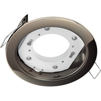 Ledscom.de ZOBE Deckeneinbauleuchte rund chrom-schwarz glänzend