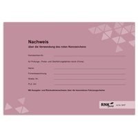 RNK Nachweisheft für rote Kennzeichen, A5 quer 8 Blatt