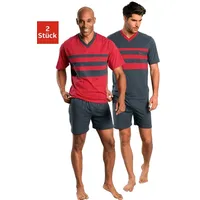 LE JOGGER Pyjama, (Packung, 4 tlg 2 Stück), mit