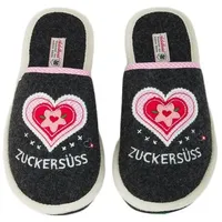 ADELHEID Zuckersüss Filzpantoffel Pantoffel schwarz 40-41 EU