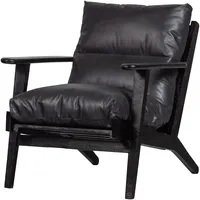 Woood Sessel »Houston«, aus Leder, schwarz