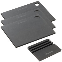 Rosenstein & Söhne 3er-Set Holzfaser-Schneidebretter mit Ständer, 20 x