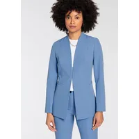 TAMARIS Longblazer TAMARIS, Damen, Gr. 44, blau (hellblau), Web,