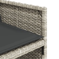 VidaXL 13-tlg. Garten-Essgruppe mit Kissen Hellgrau Poly Rattan