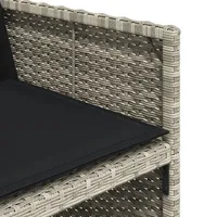 VidaXL 13-tlg. Garten-Essgruppe mit Kissen Hellgrau Poly Rattan