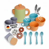 Alldoro 60420 Kaffeeservice für Kinderküche, 17-teiliges Service mit Kanne,