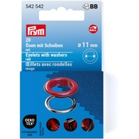 Prym Prym, rot 542542 Ösen mit Scheiben, silberfarbig, vearbeitbar