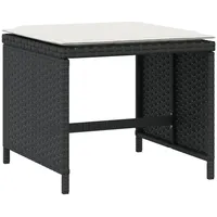 VidaXL Gartenhocker mit Kissen 4 Stk. Schwarz 41x41x36 cm
