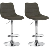 CLP 2er Set Barhocker Lex Stoff taupe Metall in