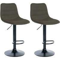 CLP 2er Set Barhocker Lex Stoff taupe Metall matt