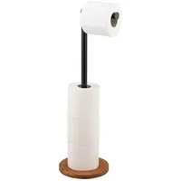 Wenko Stand mit Toilettenpapierhalter 2 in 1 Serro Schwarz-Bambus