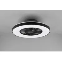 Trio Reality LED-Deckenleuchte Halmstad integr. Ventilator schwarz matt