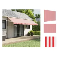 VidaXL Markisenbespannung Rot und Weiß Gestreift 5x3,5 m