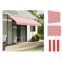 VidaXL Markisenbespannung Rot und Weiß Gestreift 3,5x2,5 m