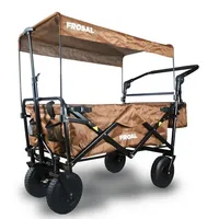 Frosal Bollerwagen faltbar Nick PRO braun Luftreifen Sonnendach Kinder