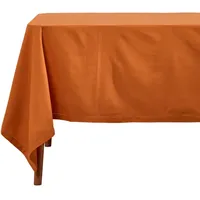 Homescapes Tischdecke Terracotta mit Hohlsaum aus 100% Baumwolle 137x178