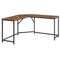 VASAGLE Schreibtisch braun L-Form, O-Fuß-Gestell schwarz 149,0 x 50,0