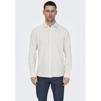 Only & Sons Herren Leinen Hemd ONSCaiden Stripe Langarm