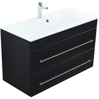 Magnolia home Badmöbel Vitro 1000 mit Glaswaschbecken SoftClose schwarz