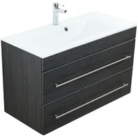 Magnolia home Badmöbel Vitro 1000 mit Glaswaschbecken SoftClose anthrazit