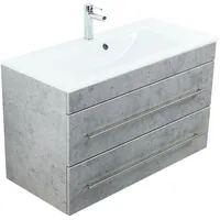 Magnolia home Badmöbel Vitro 1000 mit Glaswaschbecken SoftClose beton