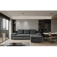 Fun Möbel Ecksofa Sofa HECKTOR mit Schlaffunktion Stoff Castel