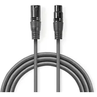 Nedis - XLR 3-Pin Stecker XLR 3-Pin Buchse Vernickelt