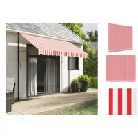 VidaXL Markisenbespannung Rot und Weiß Gestreift 3x2,5 m