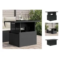 VidaXL Gartentisch mit Glasplatte Schwarz 100x55x73 cm Poly Rattan