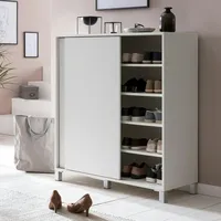 FineBuy Schuhschrank SV51780 Holz 20 Paar Schuhe Schuhregal Schuhkommode