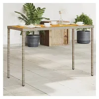 VidaXL Gartentisch mit Akazienholz-Platte Grau 115x54x74cm Poly Rattan